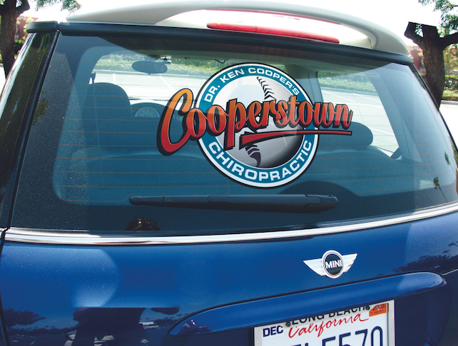Sample of Decal applied to Vehicle Window