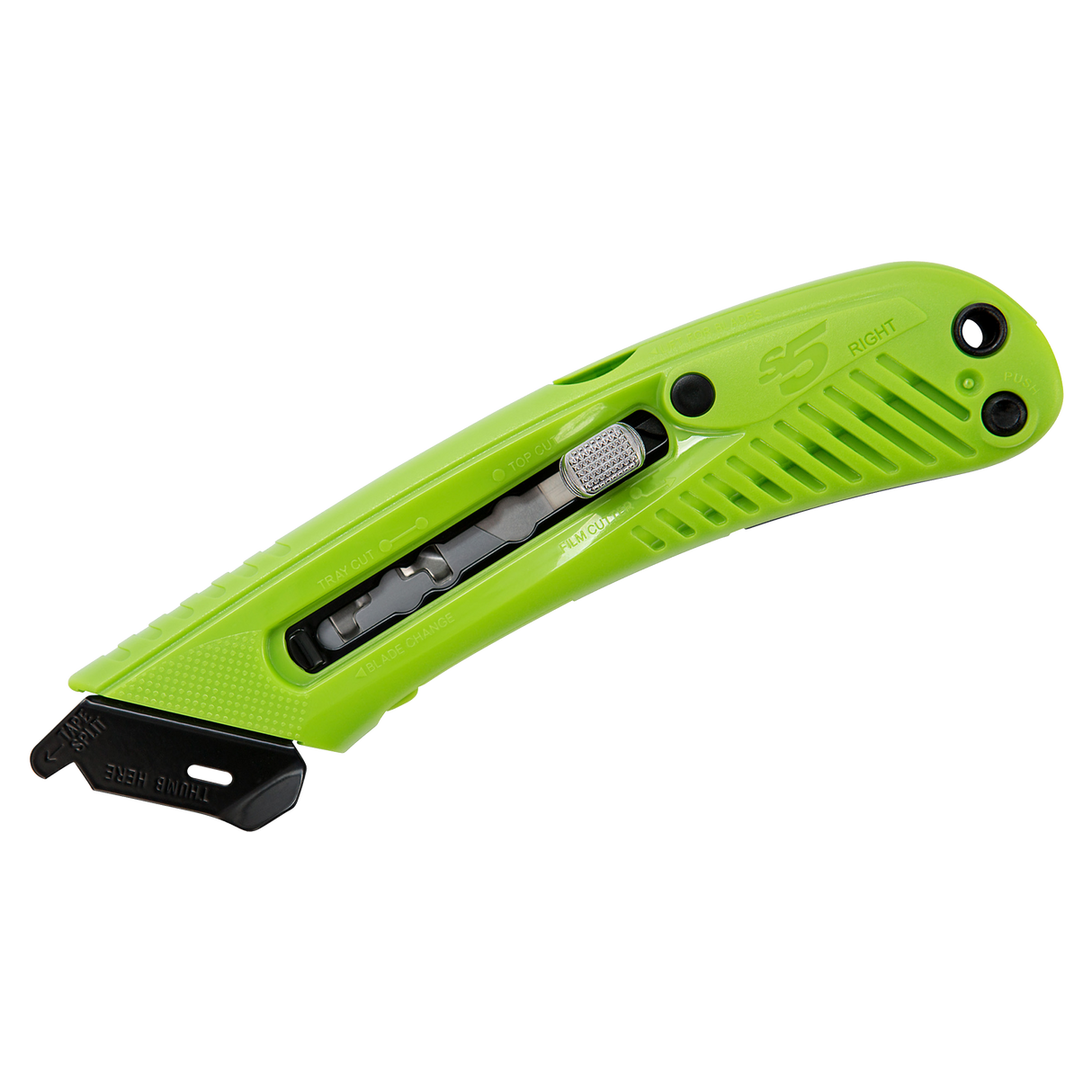 PHC S5 Guarded 3‑in‑1 Safety Knife - Green Right Handed