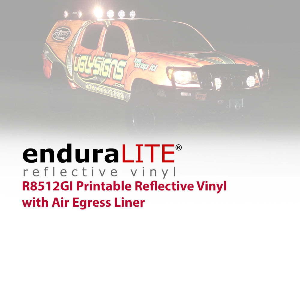 EnduraLITE R8512GI Printable Reflective Vinyl with Air Egress Liner Vehicle Sample
