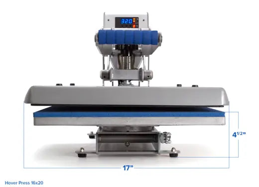 Hotronix Hoover Press Clamshell Heat Press Front Dimensions