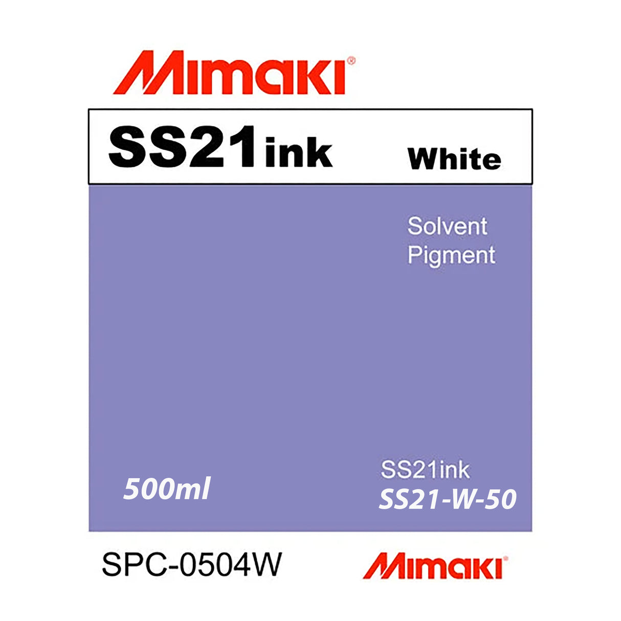 Mimaki SS21 Super Solvent Inks - White & Silver