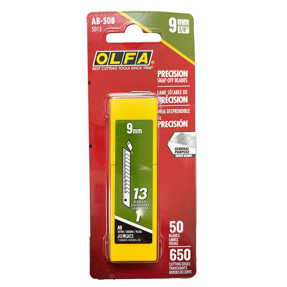 Olfa AB Snap-Off 9mm Stainless Steel Blades (50 Pack)