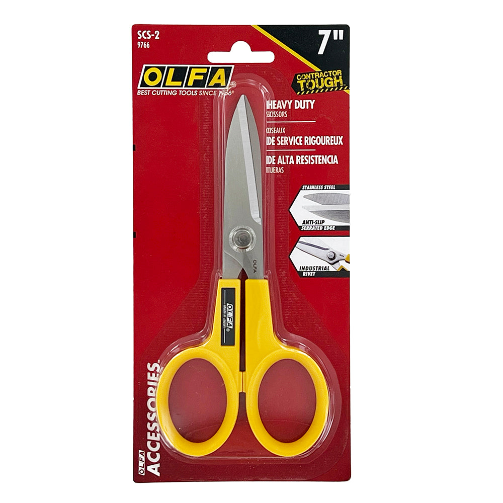 OLFA 7 Serrated Edge Stainless-Steel Scissors (SCS-2) - 7 Inch  Multi-Purpose Heavy-Duty Scissors w/ Sharp Blades & Comfort Grip for Home,  Office