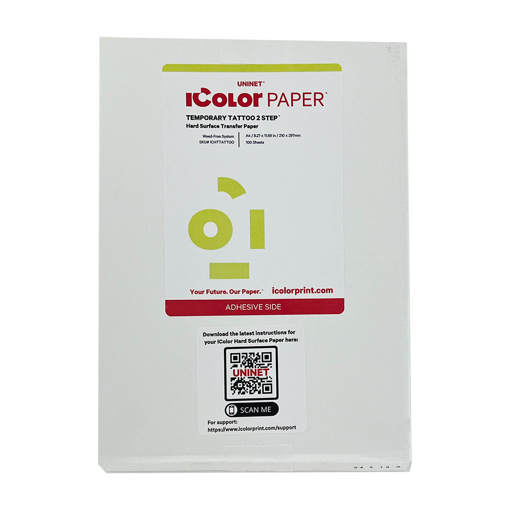 UNINET IColor 2-Step Temporary Tattoo Laser Transfer & Adhesive Paper - A4 Sheets