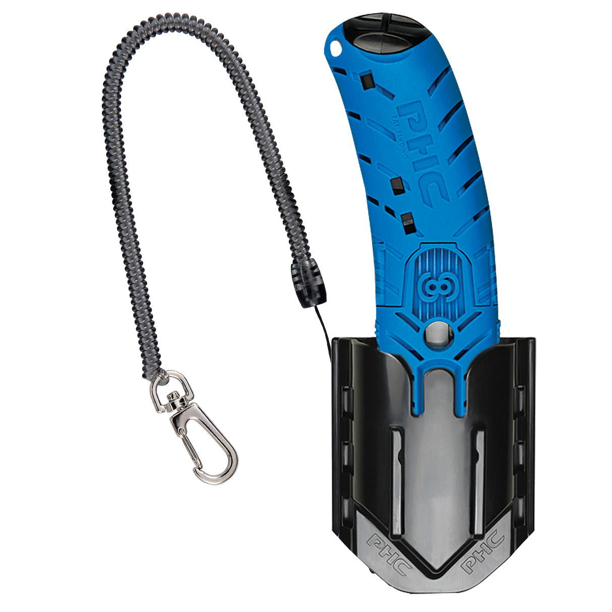 PHC CL36 Clip-on Coil Lanyard Attached to Safety Cutter