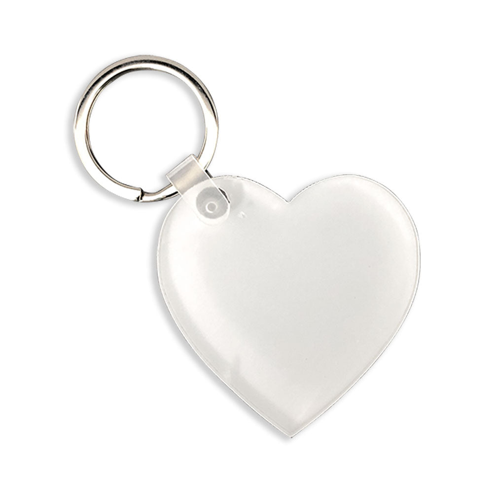Silver Glass Cabochon Sublimation Keychain With Lighting Hearts