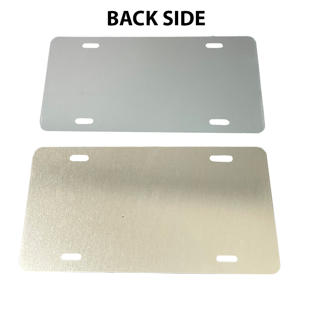 Aluminum Mirrored License Plate Blanks - 6 in x 12 in - Gold & Silver