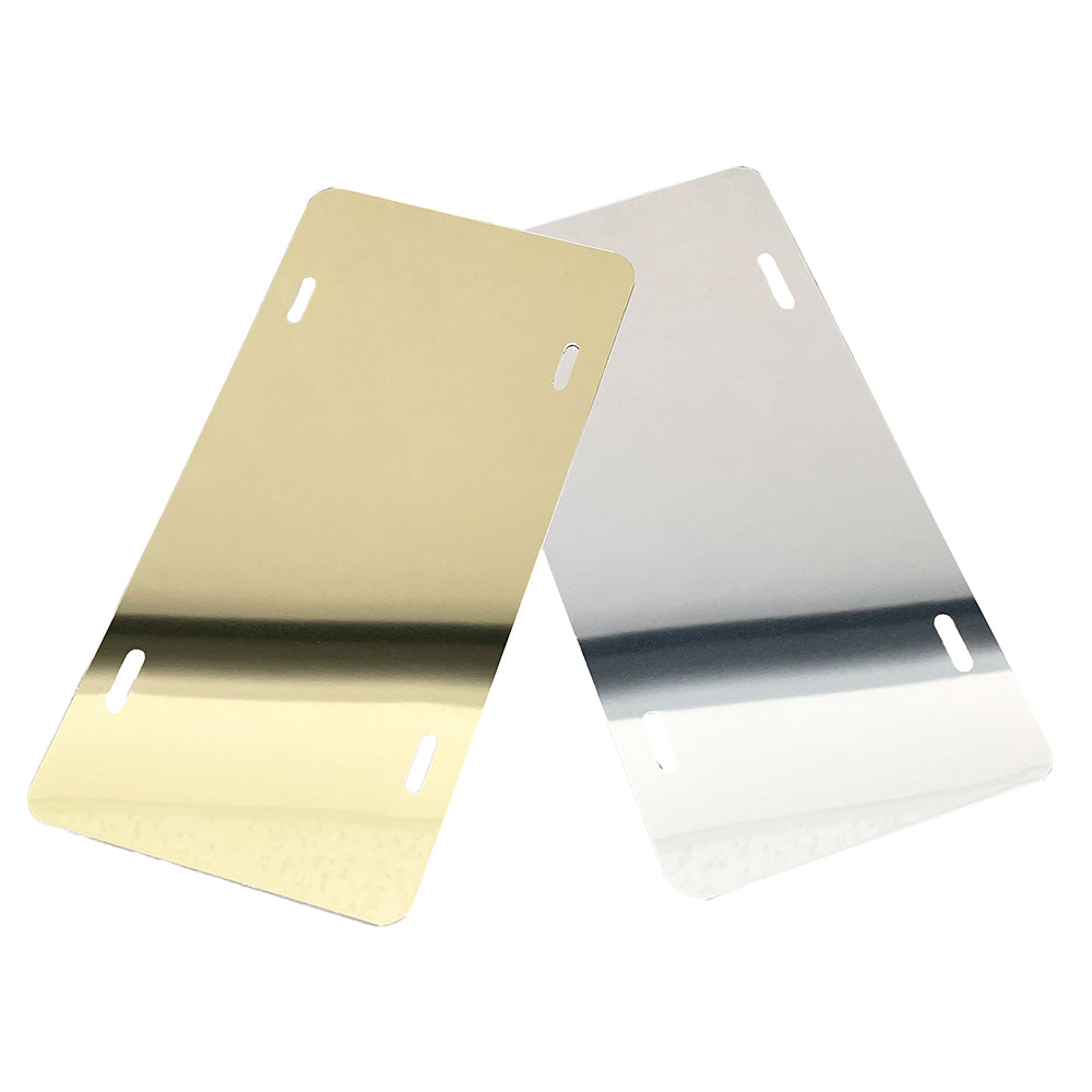 ALUMINUM LICENSE PLATE SUBLIMATION BLANKS .032 x 6x 12 2 MOUNTING HOLES-  100PCs FREE SHIPPING