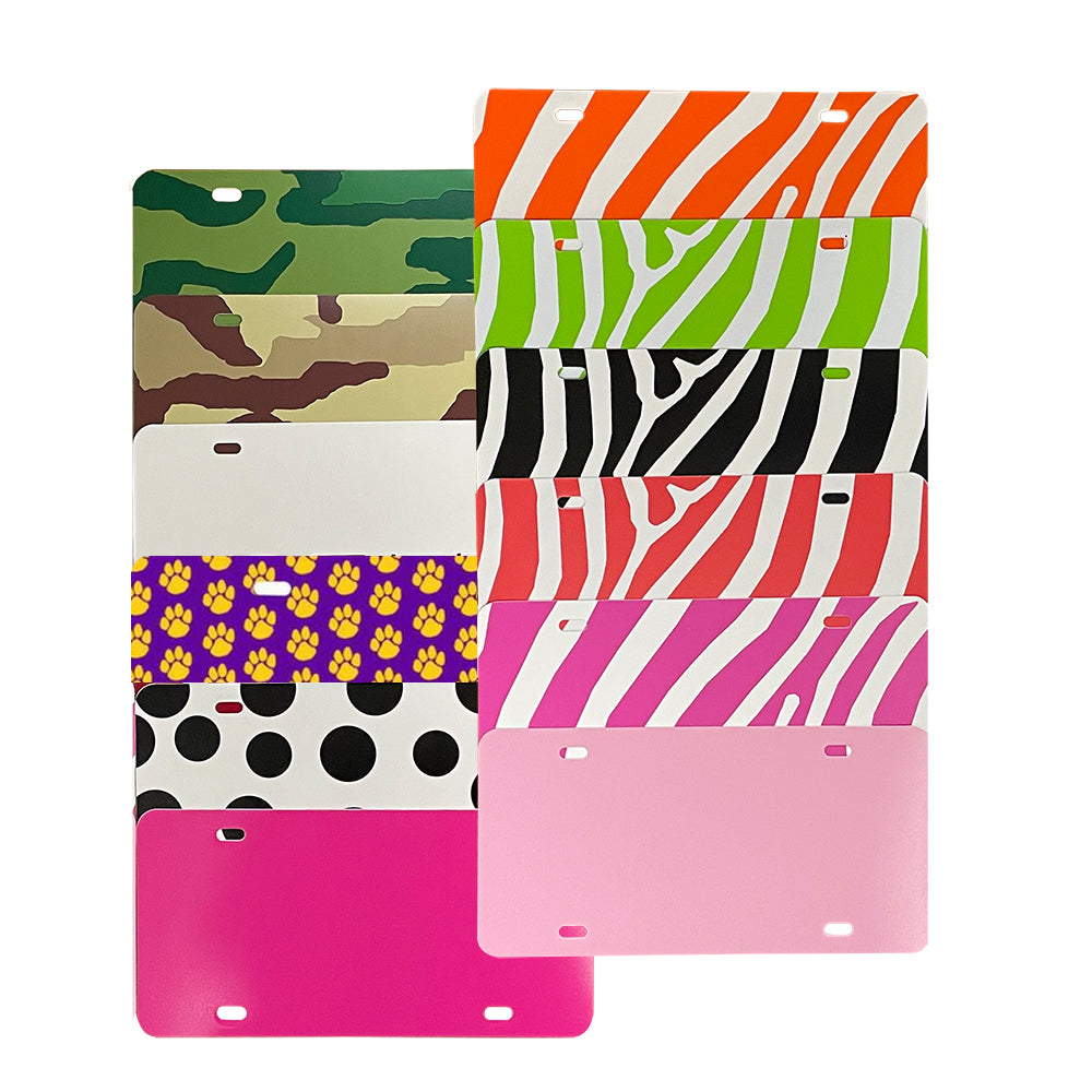 Plastic License Plate Blanks Variety Pack - 12 pack