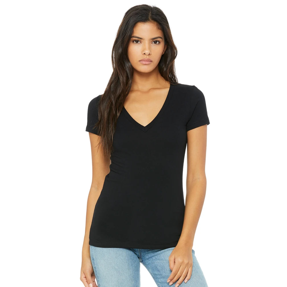 Bella + Canvas Women's Deep V-Neck Jersey Tee 6035 - 3 Colors