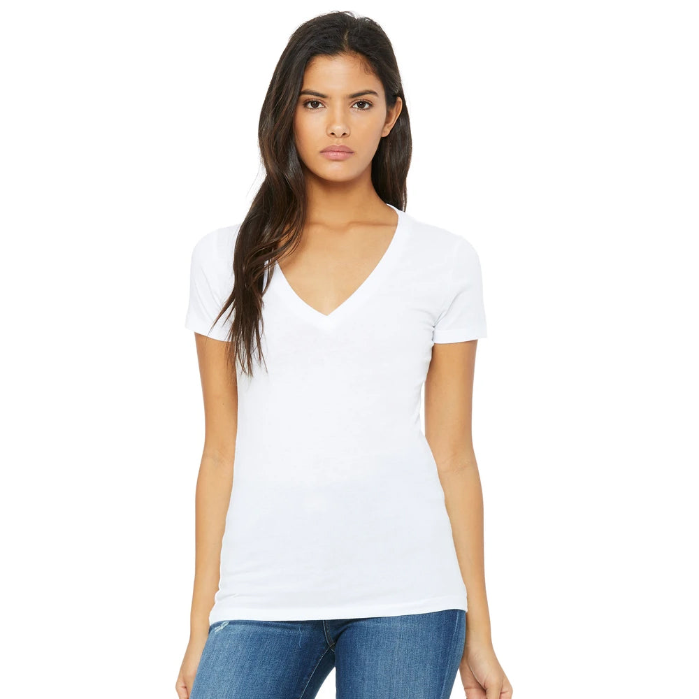 Bella + Canvas Women's Deep V-Neck Jersey Tee 6035 - 3 Colors