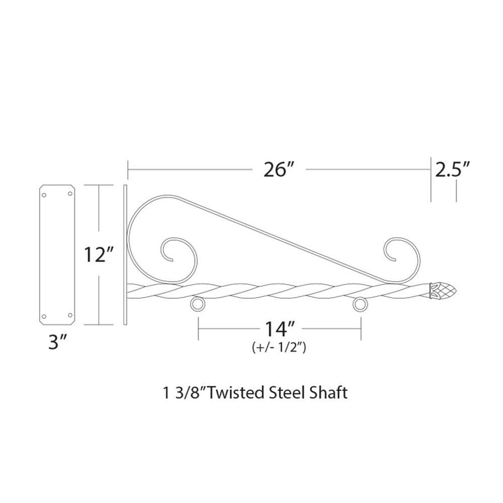 24 inch Deluxe Scroll Bracket