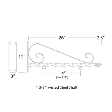 24 inch Deluxe Scroll Bracket