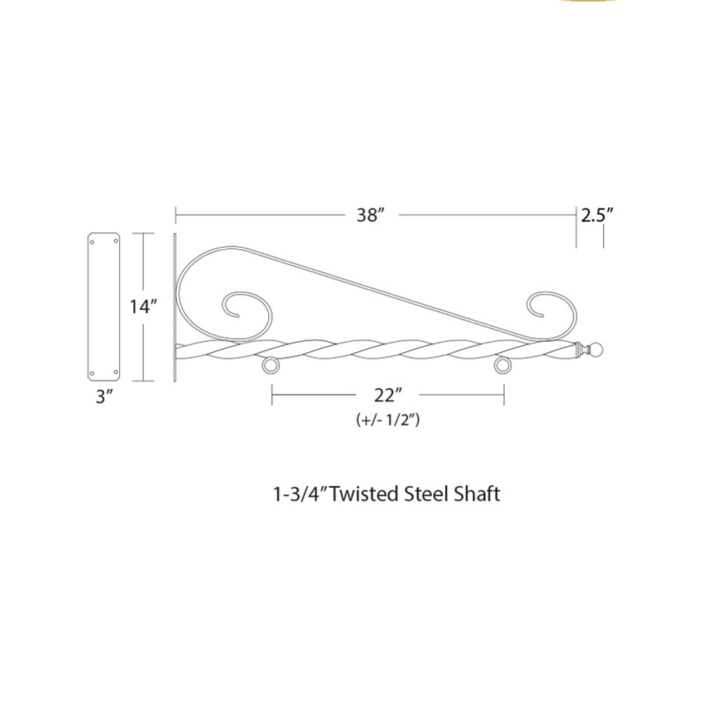 36 inch Deluxe Scroll Bracket