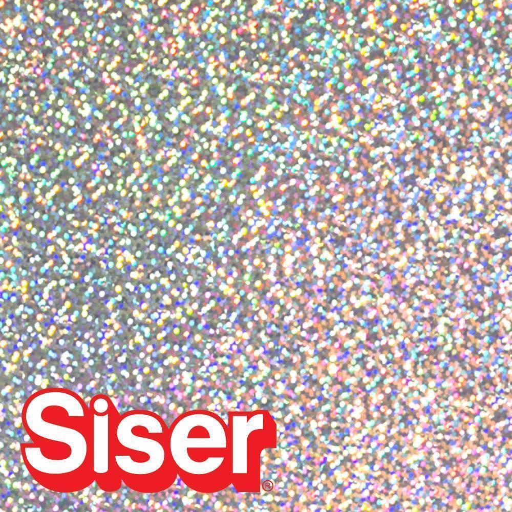 Siser Holographic Heat Transfer Vinyl (HTV) - 15 x 150 ft - 16 Colors Available, Crystal