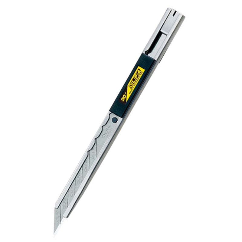 OLFA SAC-1 9mm Stainless Steel Auto Lock Graphics Knife No Packaging Vertical View