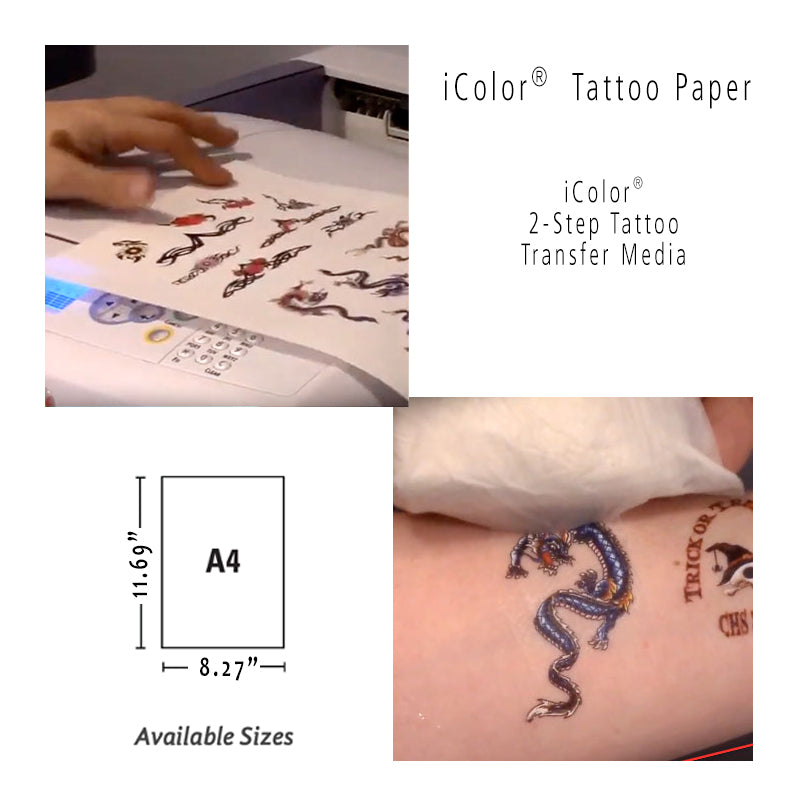 UNINET IColor 2-Step Temporary Tattoo Laser Transfer & Adhesive Paper - A4  Sheets
