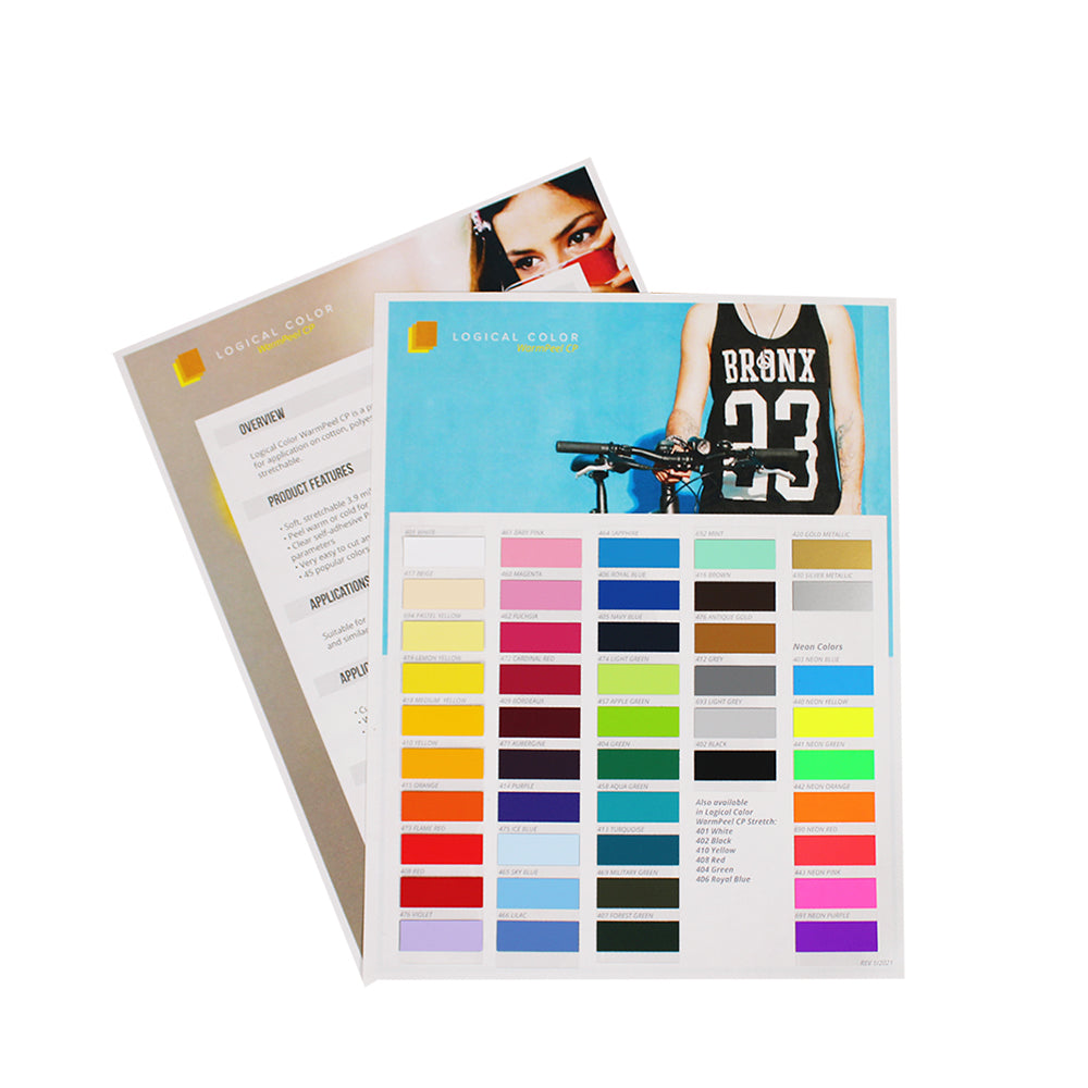 Everyday Iron on Vinyl HTV Color Swatches / Palette / Chart 