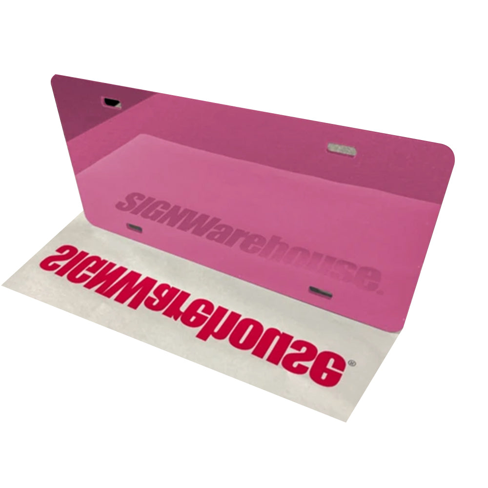 Mirrored Acrylic License Plate Blanks - 6 in x 12 in - 14 Colors