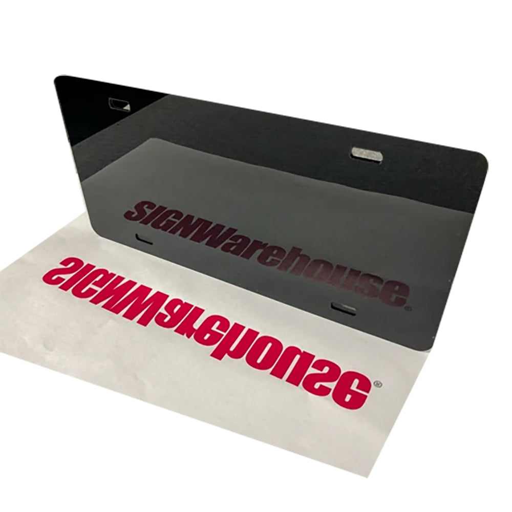 Mirrored Acrylic License Plate Blanks - 6 in x 12 in - 14 Colors