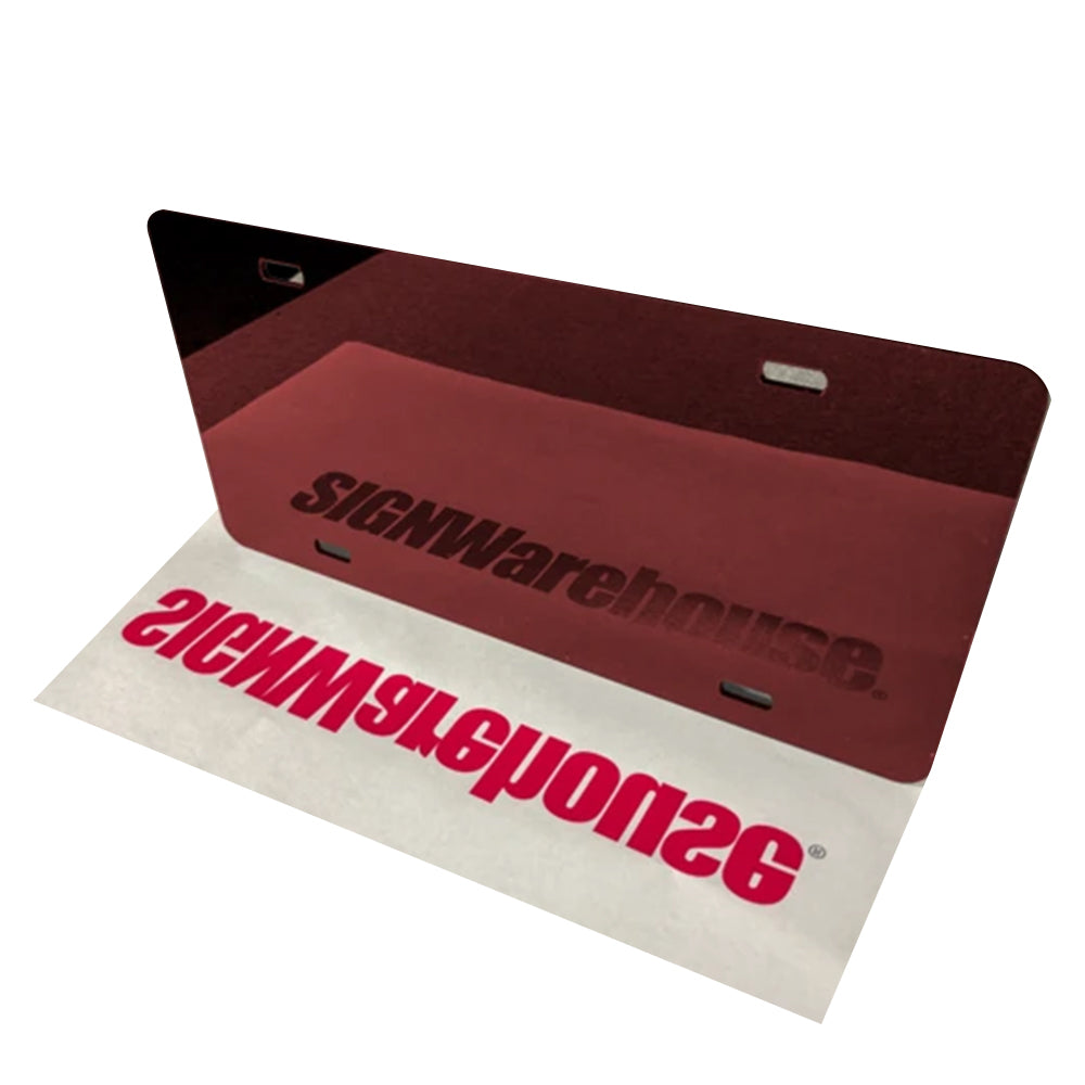 Mirrored Acrylic License Plate Blanks - 6 in x 12 in - 14 Colors
