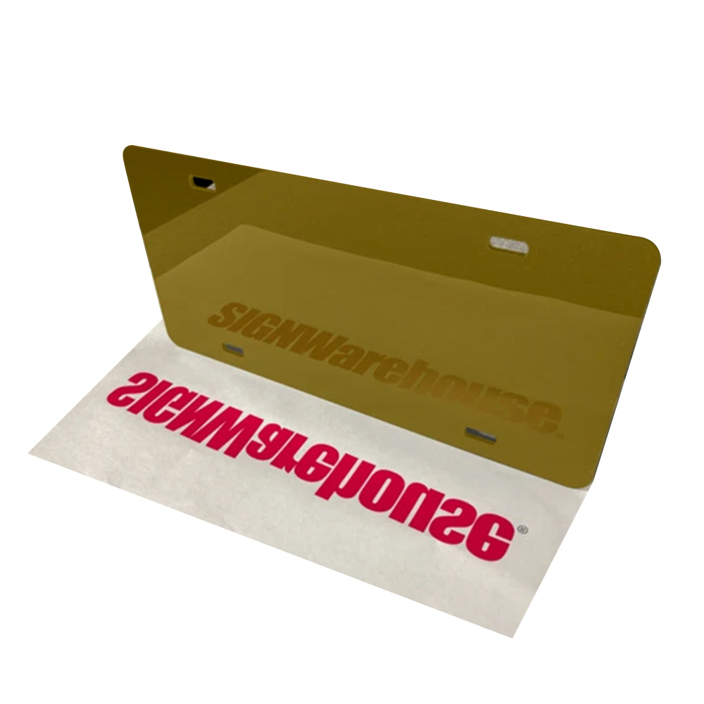 Mirrored Acrylic License Plate Blanks - 6 in x 12 in - 14 Colors
