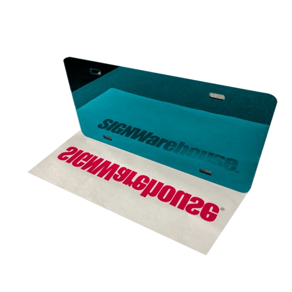 Mirrored Acrylic License Plate Blanks - 6 in x 12 in - 14 Colors