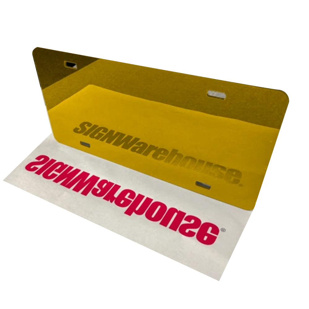 Mirrored Acrylic License Plate Blanks - 6 in x 12 in - 14 Colors