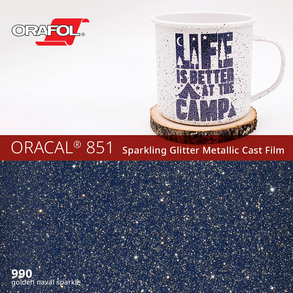 Oracal 851 Sparkling Glitter Metallic Cast Film - 48 in x 50 yds