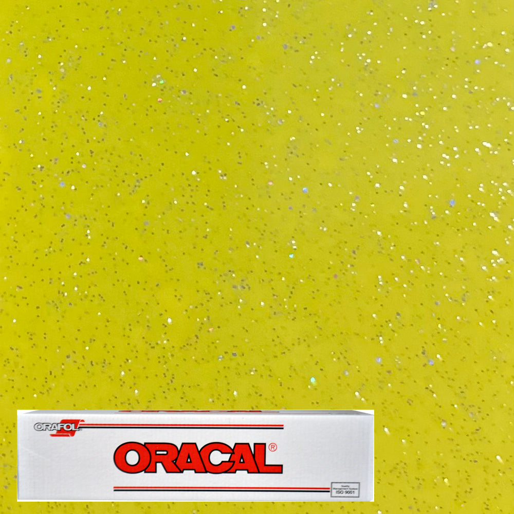 Oracal 851 Sparkling Glitter Metallic Cast Film - 24 in x 10 yds - 24 in x  10 yds / Daffodil Yellow