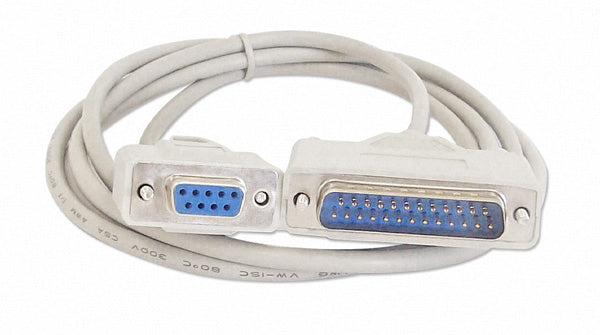 Null Serial Cable - 9-pin to 25-pin - 10 ft