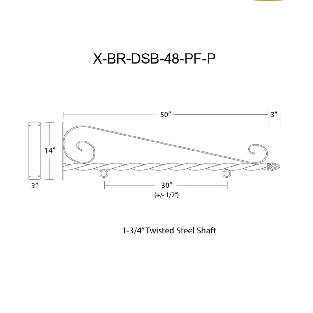48 inch Deluxe Scroll Bracket