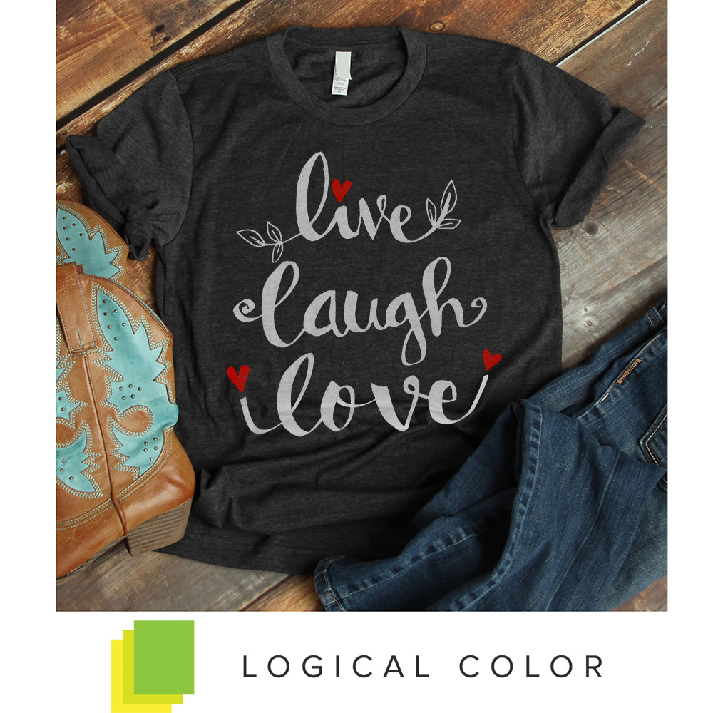 Logical Color WarmPeel Universal HTV on Black T-Shirt with Boots & Jeans