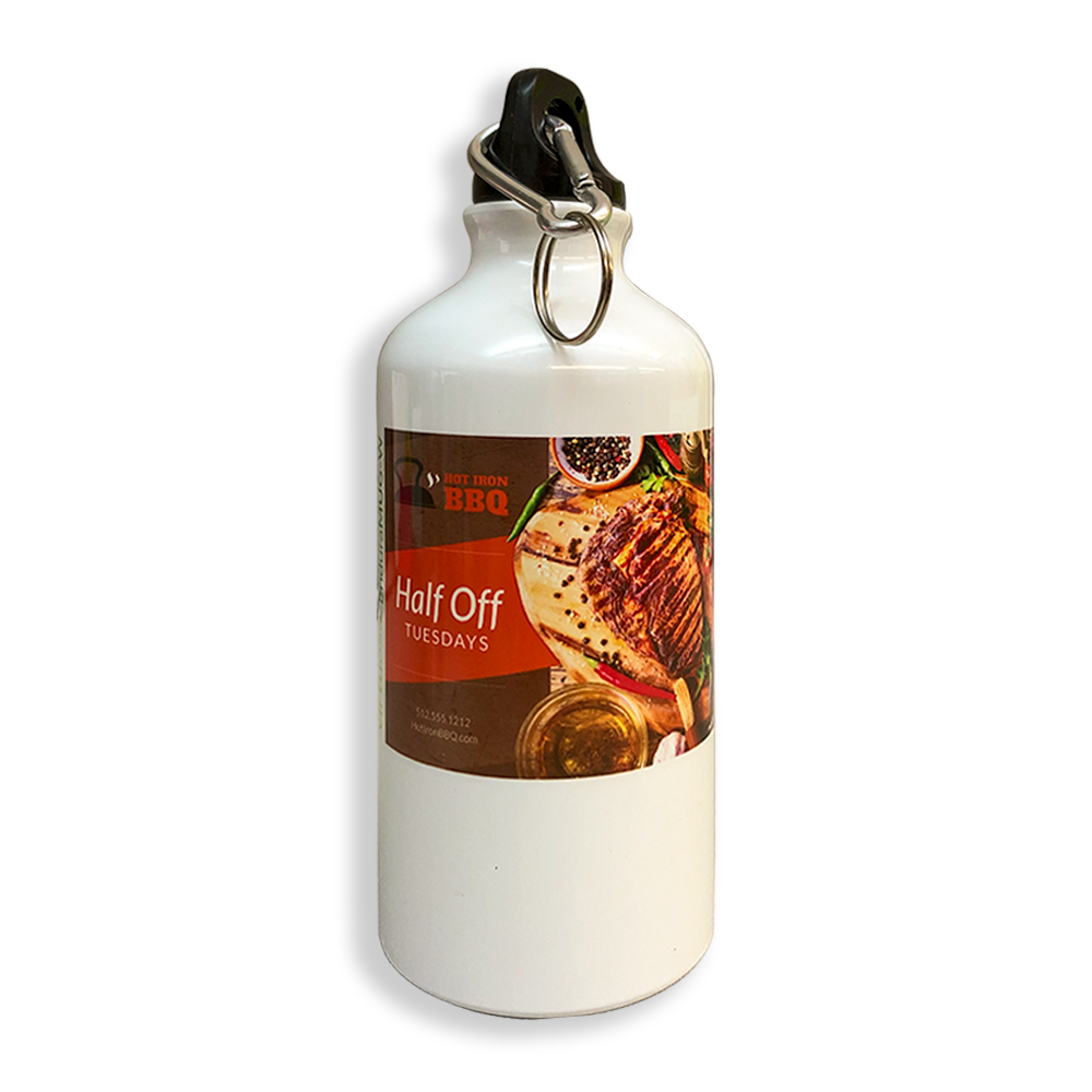 HTX Sublimation Blank - Aluminum Sports Water Bottle - Gloss White