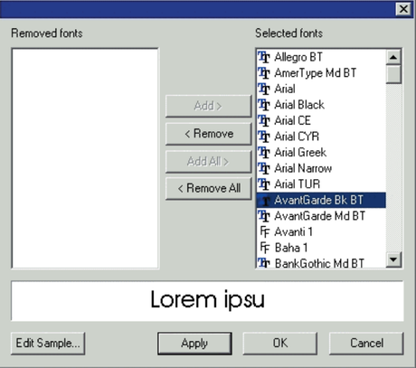 Modifying the Default Fonts - Flexi and LXi Software