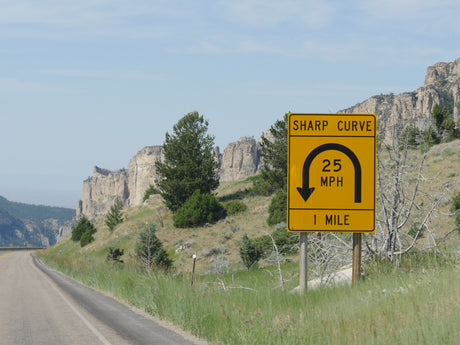Outdoor vinyl application on a road sign