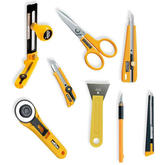 Various OLFA Tools. Scissors, precision knives, scrapers, and more.