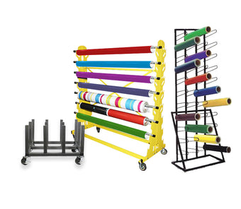 Storage racks and roller trays