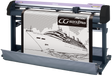 Mimaki CG-160FX II Plus vinyl cutter with a design of a cruise ship on the bed.