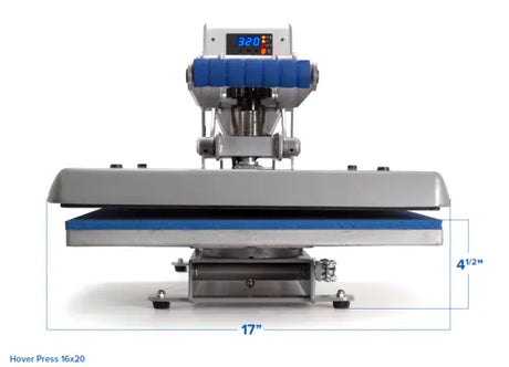Hotronix Hoover Press Clamshell Heat Press Front Dimensions