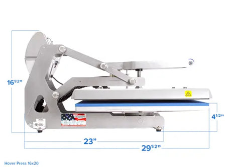 Hotronix Hoover Press Clamshell Heat Press Dimensions