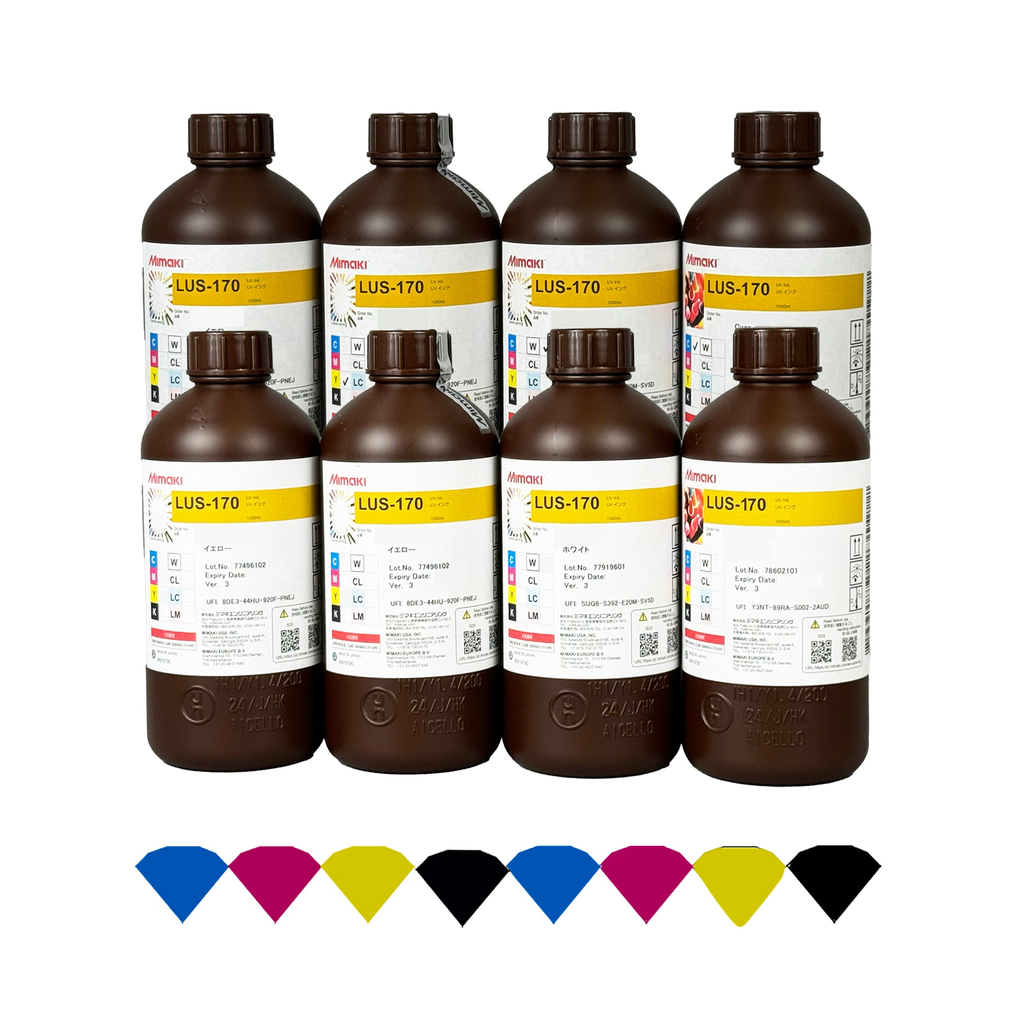 Mimaki LUS-170 UV Curable Ink Starter Kits - Dual CMYK