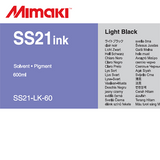 Expiring Soon Inks - Mimaki SS21 Super Solvent Inks - 600 ml