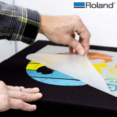 Roland DTF Transfer Film - Removing Film from T-Shirt