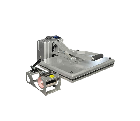 Roland BN2-20A Desktop Printer & Cutter - Essentials Plus Bundle - SilverBolt 1620 CSM Heat Press Side View