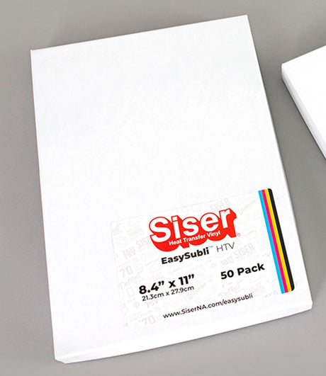 Siser EasySubli - Sublimation Heat Transfer Vinyl Sheets 8.4 in x 11 in - 50 pack