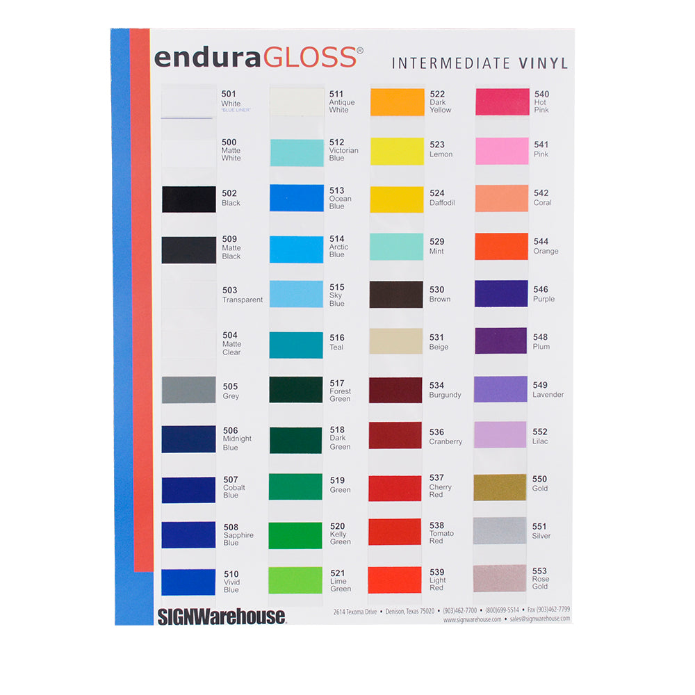 Vinyl Color Chart GreenStar 20 Color 12