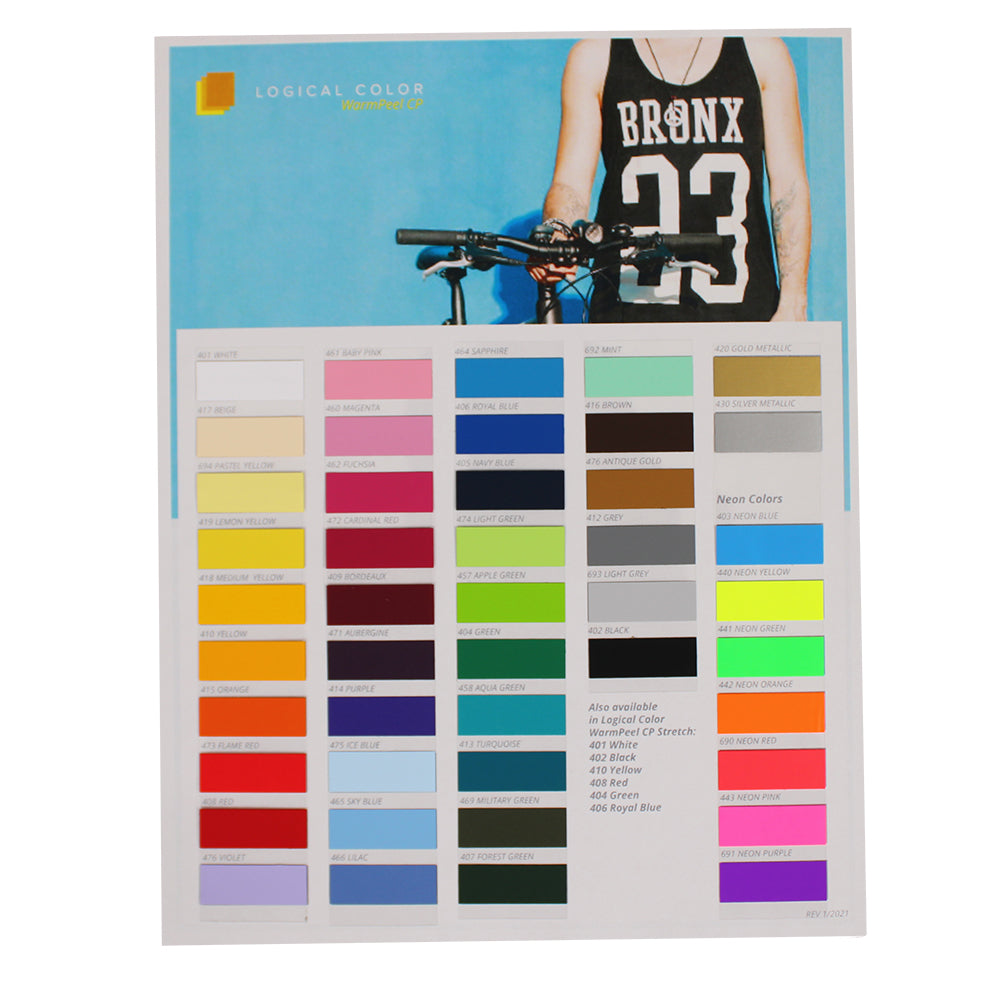 Logical Color WarmPEEL CP Heat Transfer Vinyl Color Chart