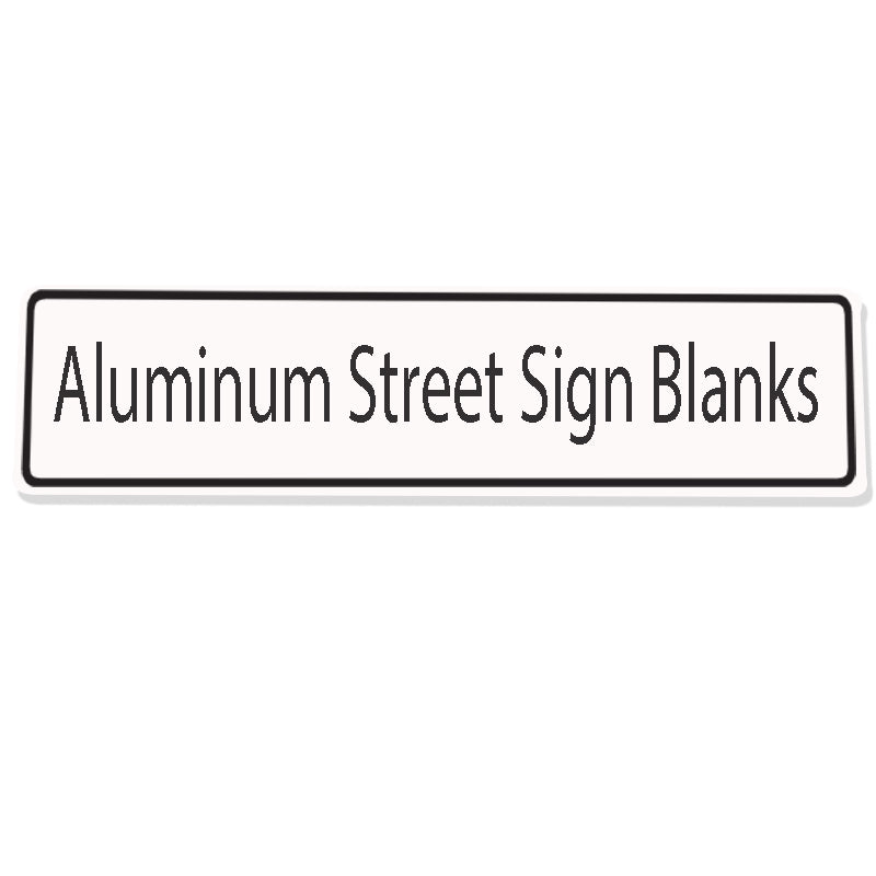 Aluminum Metal White Street Sign Blanks - 6 in x 24 in - Square Corners