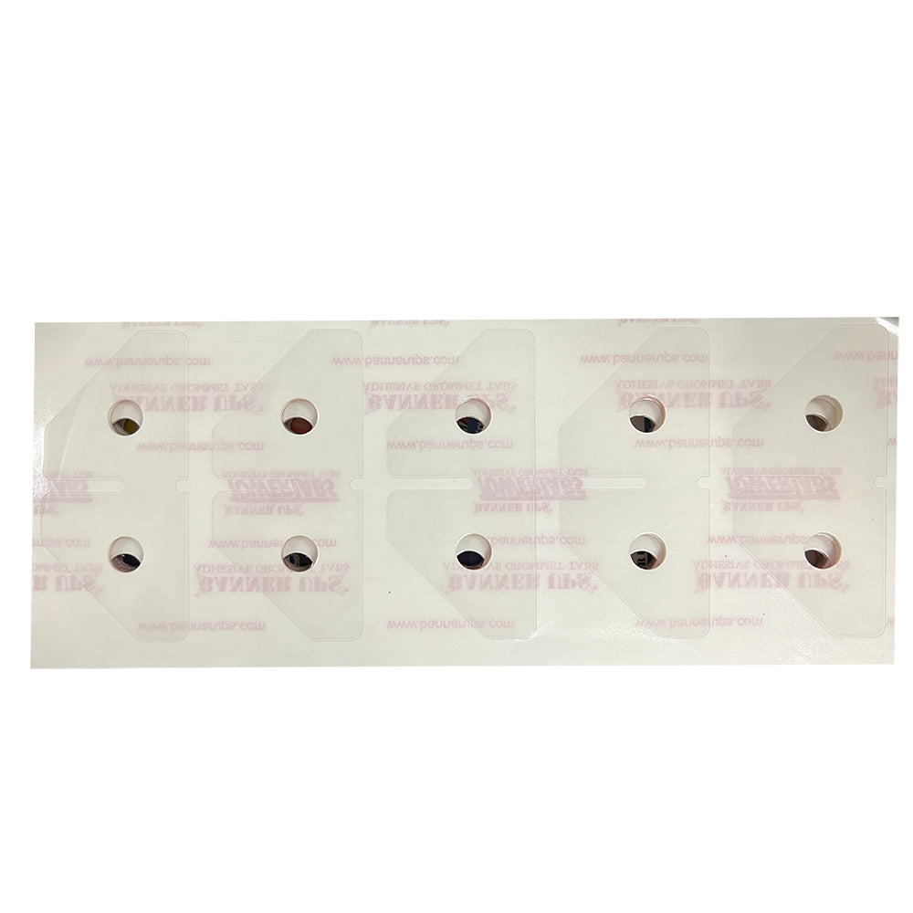 PowerTabs by Banner Ups - Adhesive Grommet Tabs - Mini - Clear - 100 pack